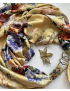 Картинка Дизайнерська шовкова хустка My Scarf "Золотий сад" 90 на 90 см